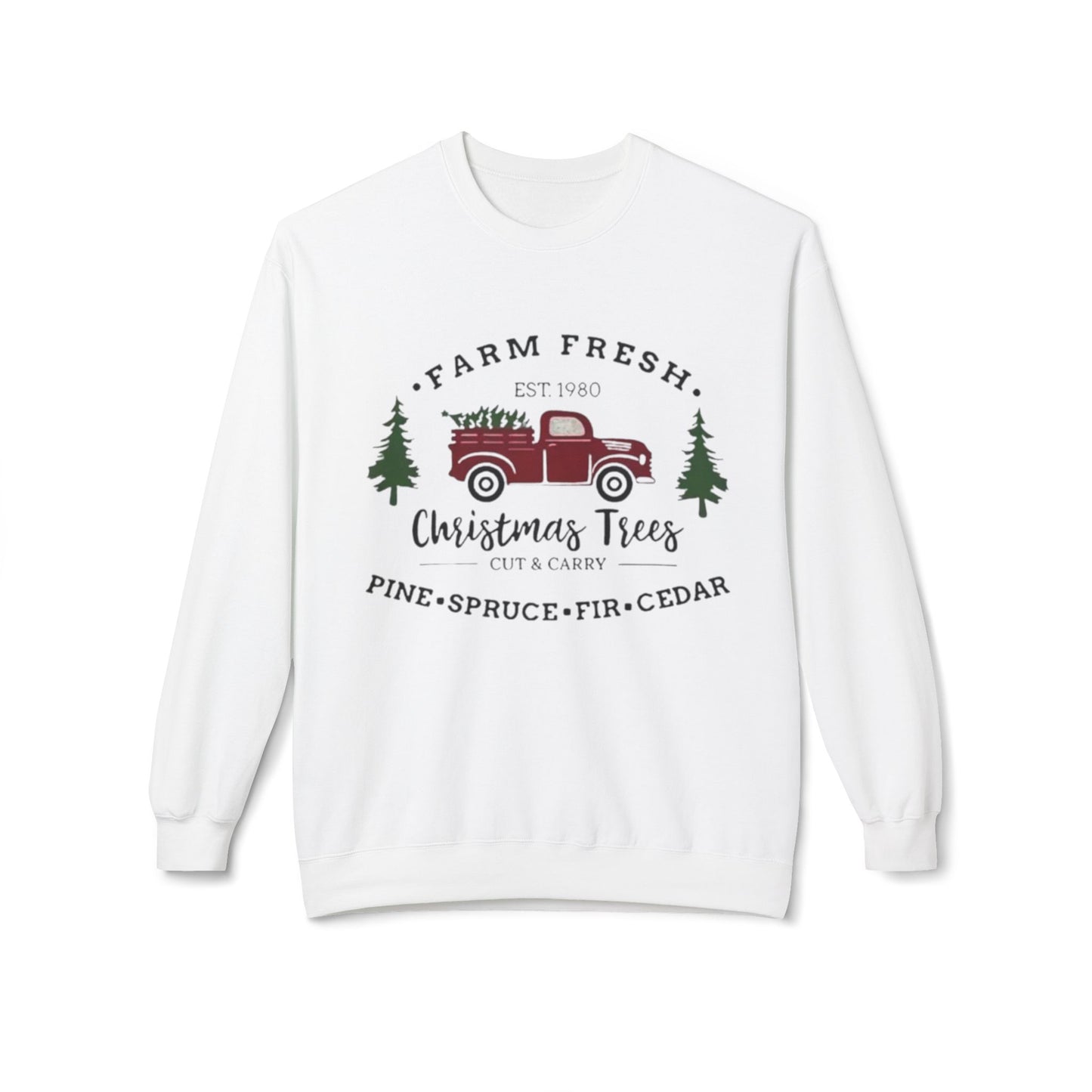 Farm Fresh Christmas Trees Oversized Crewneck