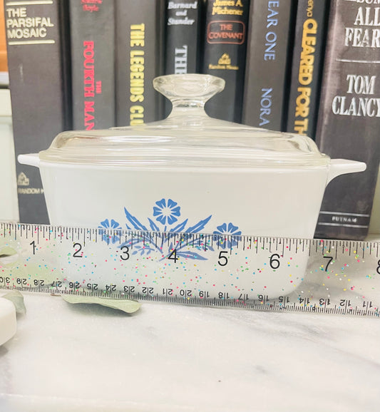 CorningWare A-1 1/2-B Blue Corn Flower Casserole Baking Dish w/Pyrex Lid