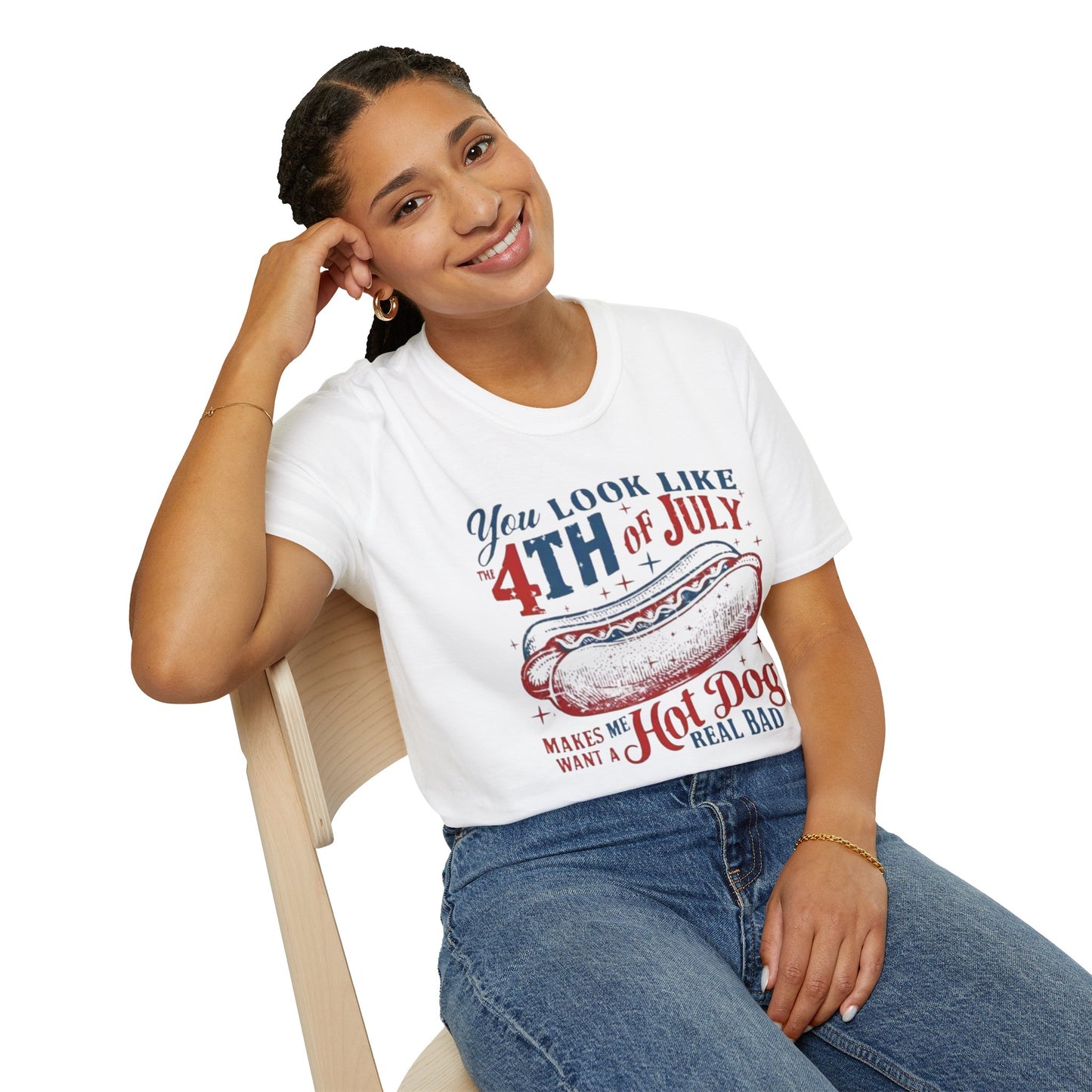 You Look Like the 4th of July | Funny Hot Dog Tee VT1955