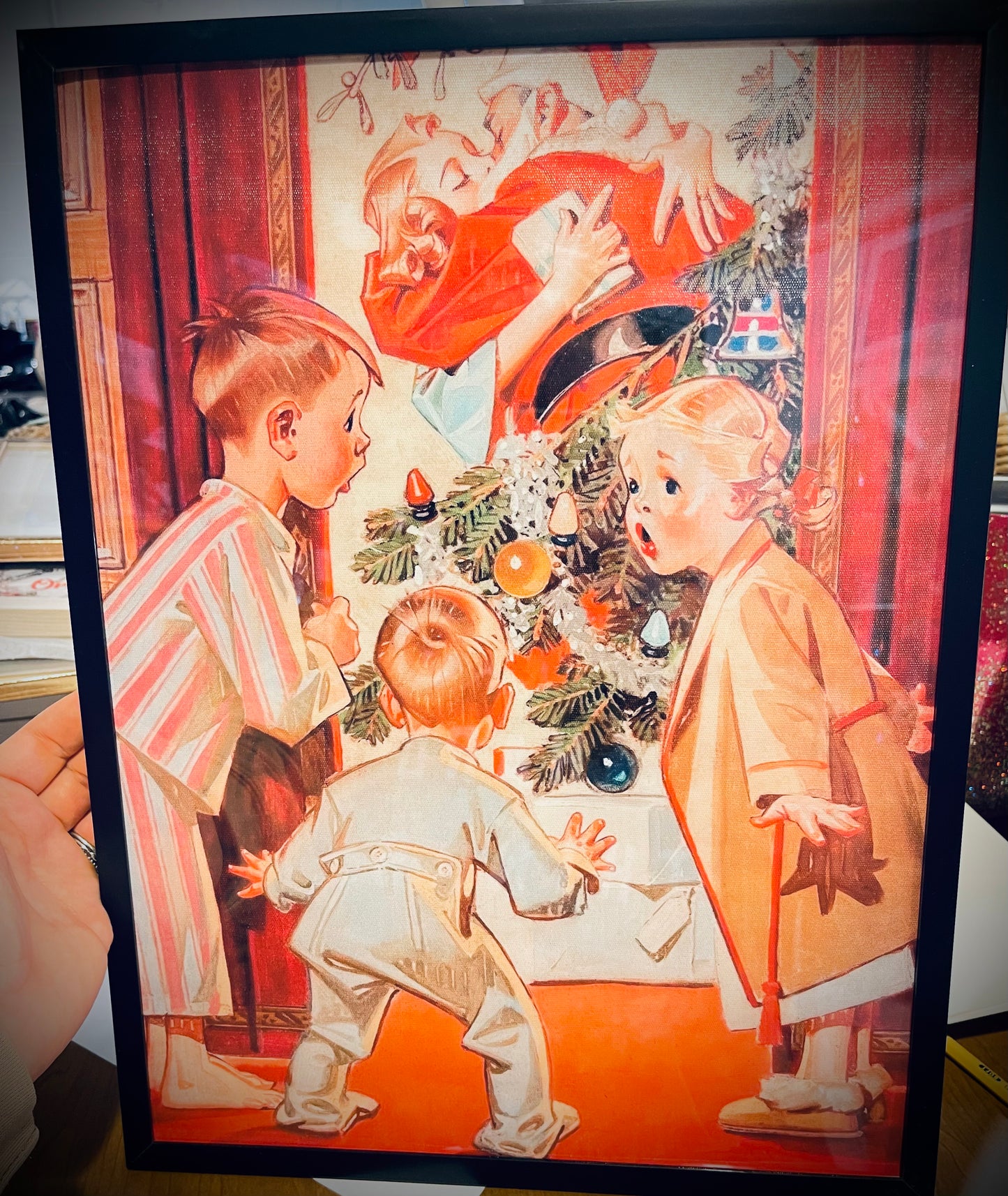 I saw mommy kissing Santa Claus 12x16 canvas art