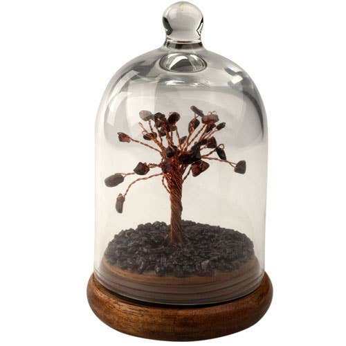 GEMSTONE TREES IN A GLASS DOME: AMETHYST