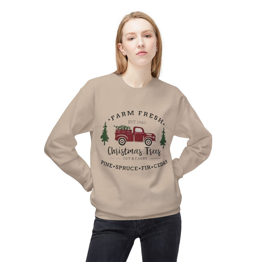 Farm Fresh Christmas Trees Oversized Crewneck