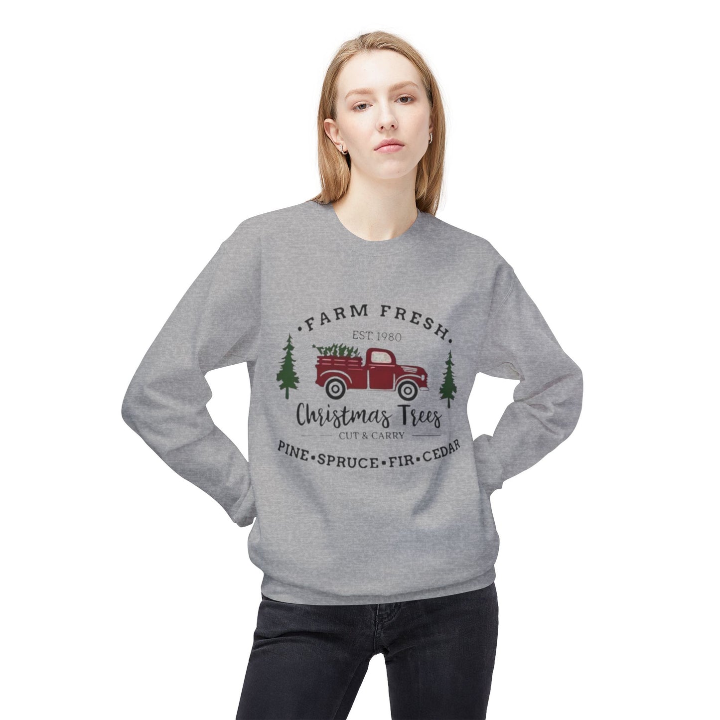 Farm Fresh Christmas Trees Oversized Crewneck