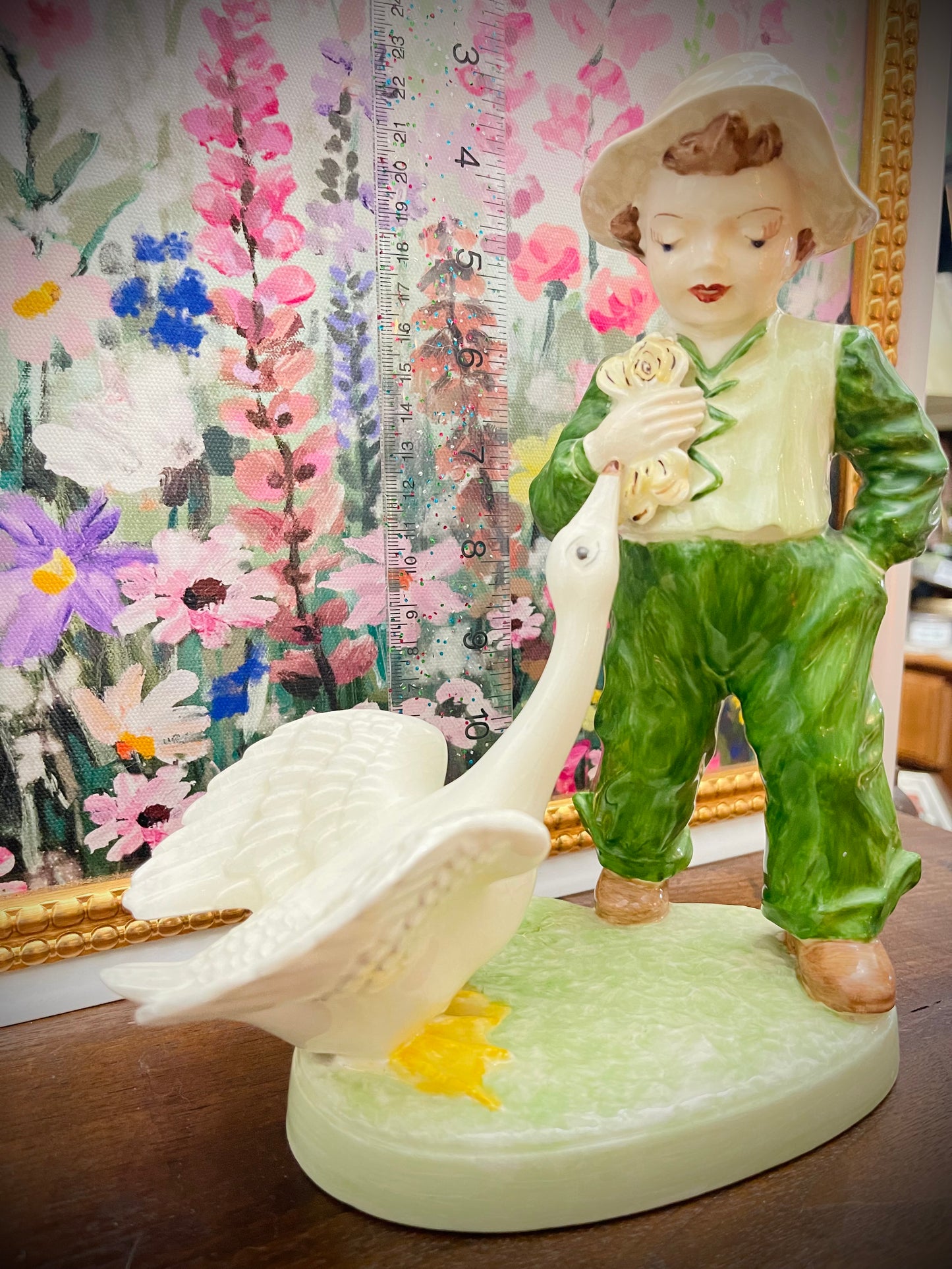 Dutch Boy with Geese Figurine - Holland Mold Vintage 1970’s