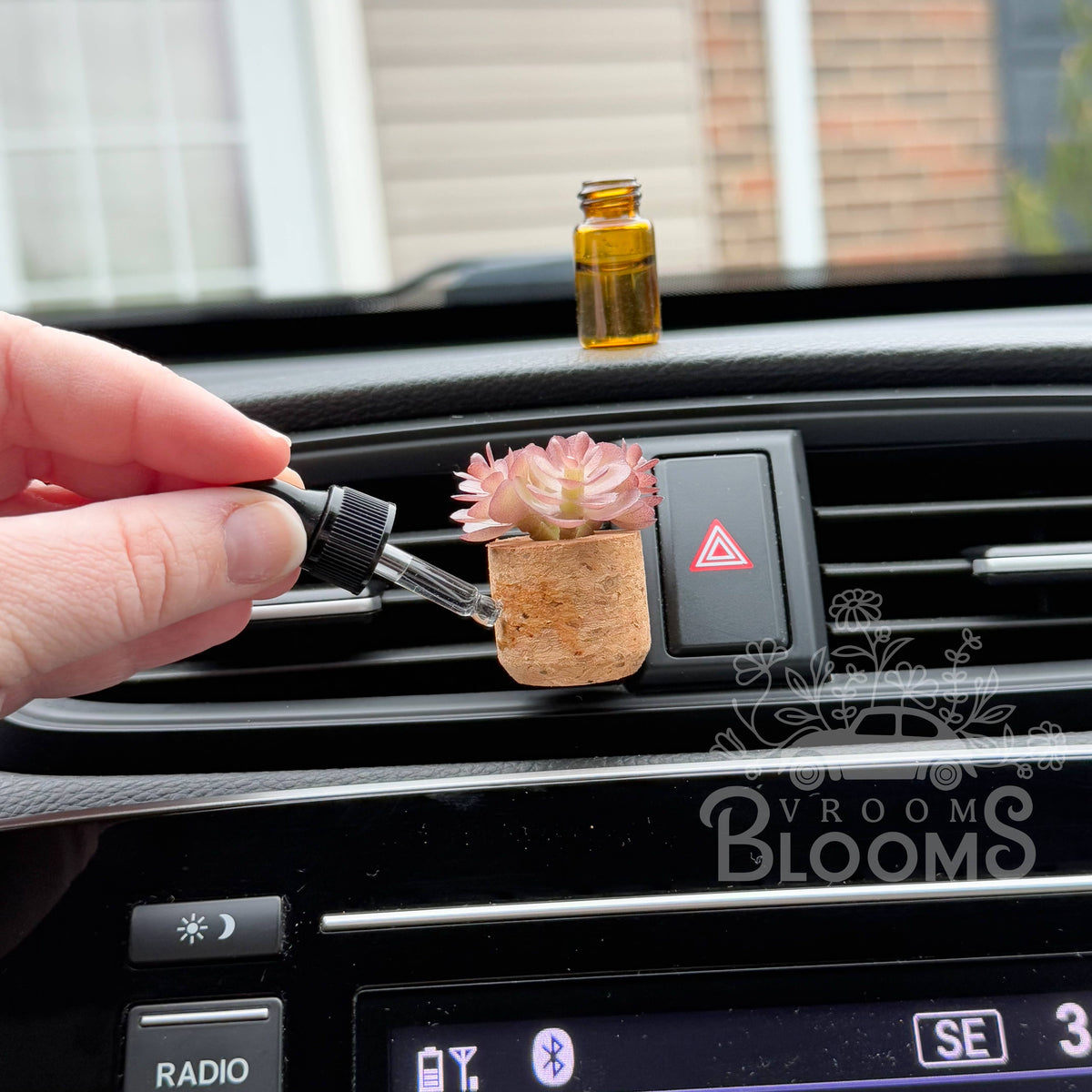 Mauve Succulent Vent Clip Car Air Freshener (Reusable): Pink Sugar Crystals