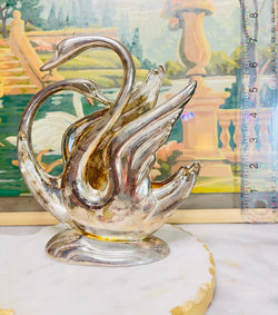 Vintage Swan napkin/ paper holder, Silver