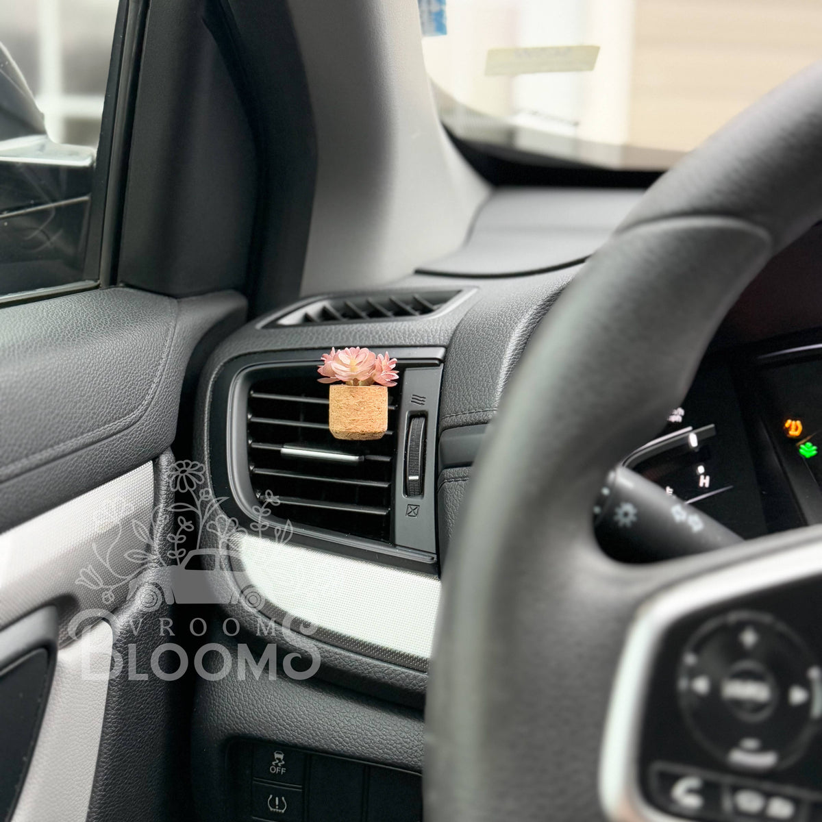 Mauve Succulent Vent Clip Car Air Freshener (Reusable): Pink Sugar Crystals