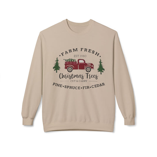 Farm Fresh Christmas Trees Oversized Crewneck