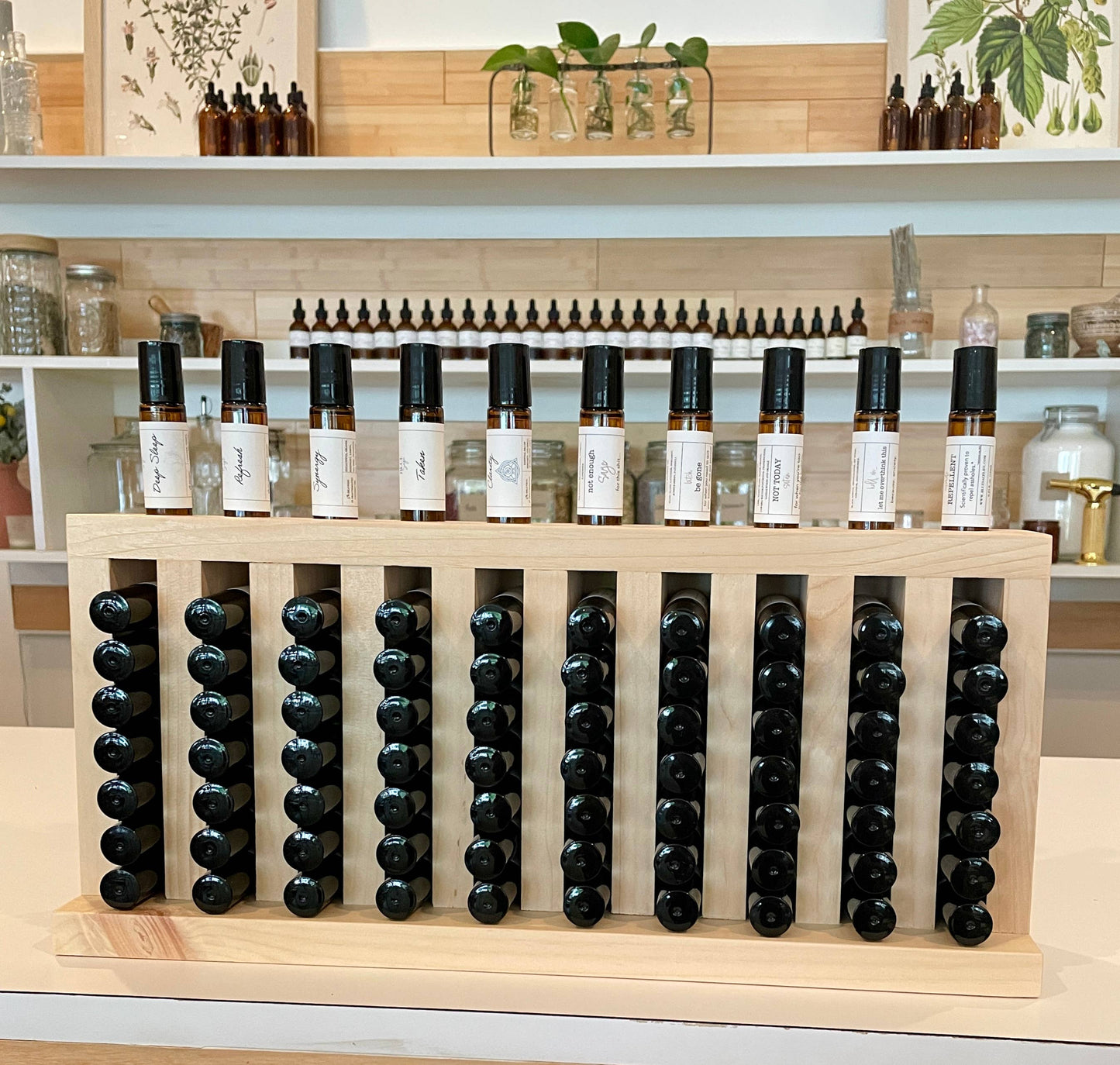 Bulk Essential Oil Rollers with Retail Display | Wholesale: 5 Column - Funnies