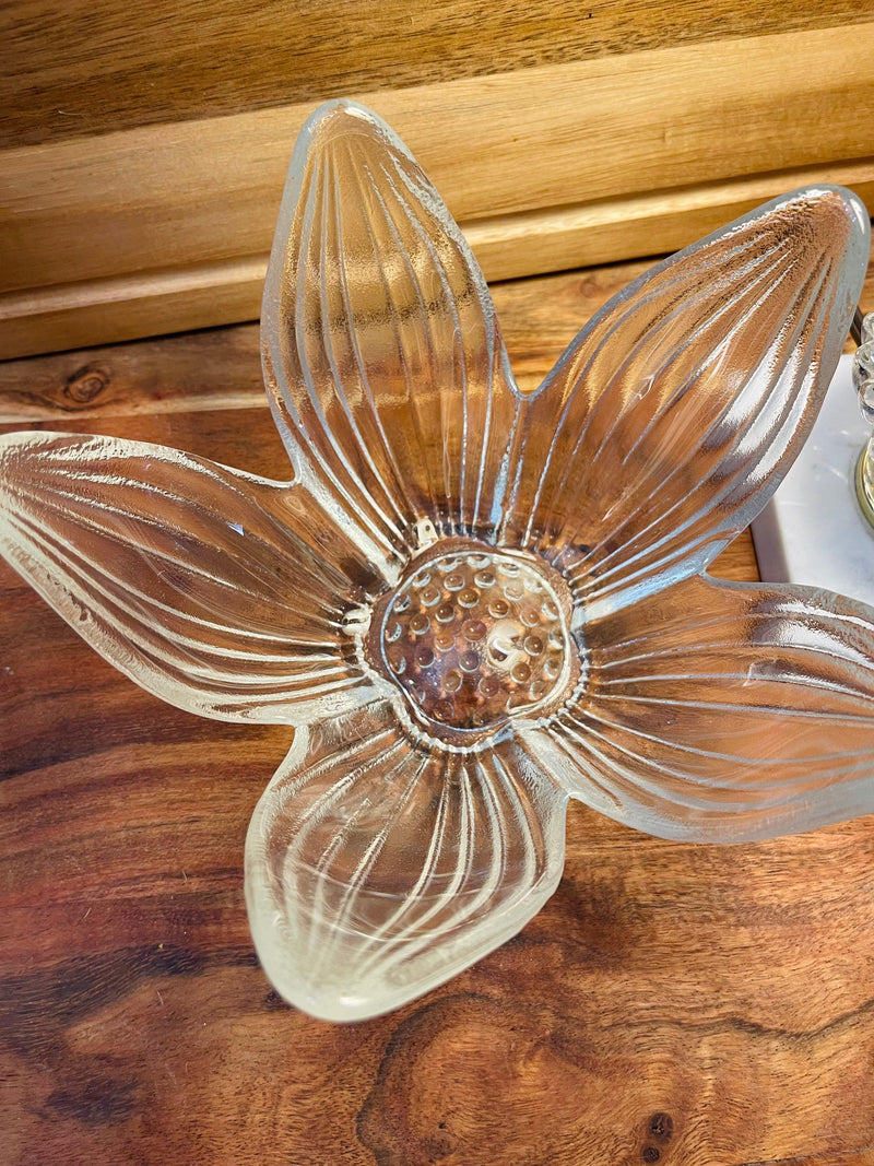 Rosenthal Studio Line Crystal Flower Petal Textured Glass Bowl/Candy Dish German - Vintage Treasures1955