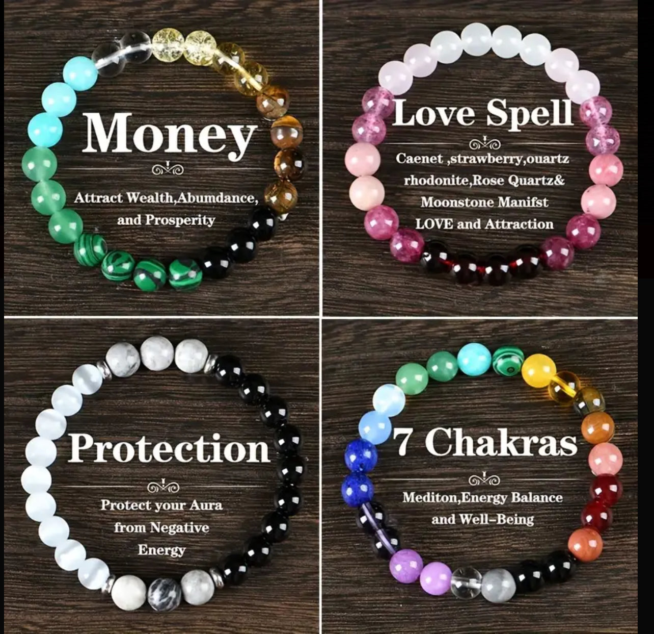 Chakra Harmony: Seven Stone Gemstone Bracelet