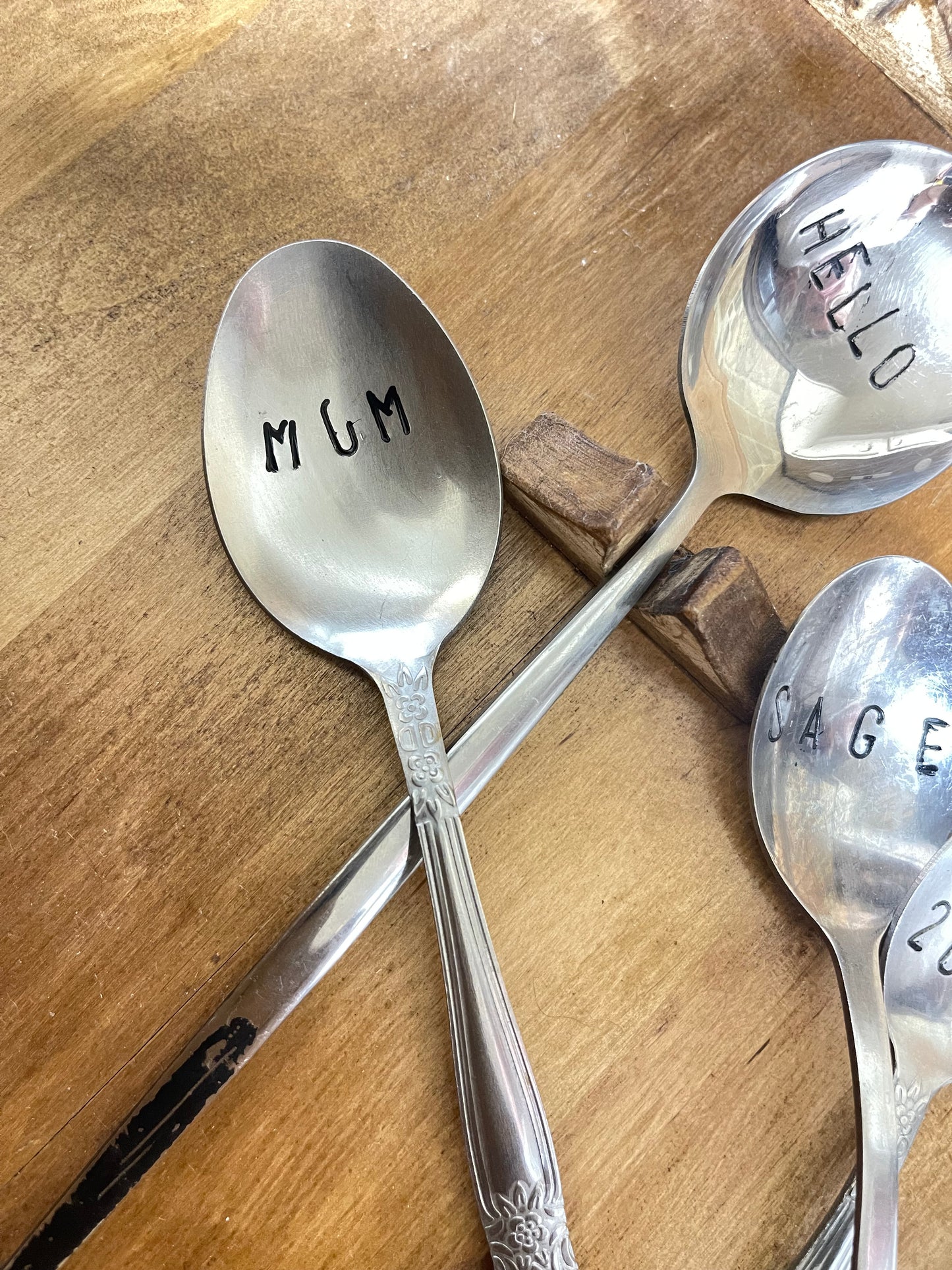 Hand Stamped Antique Spoons