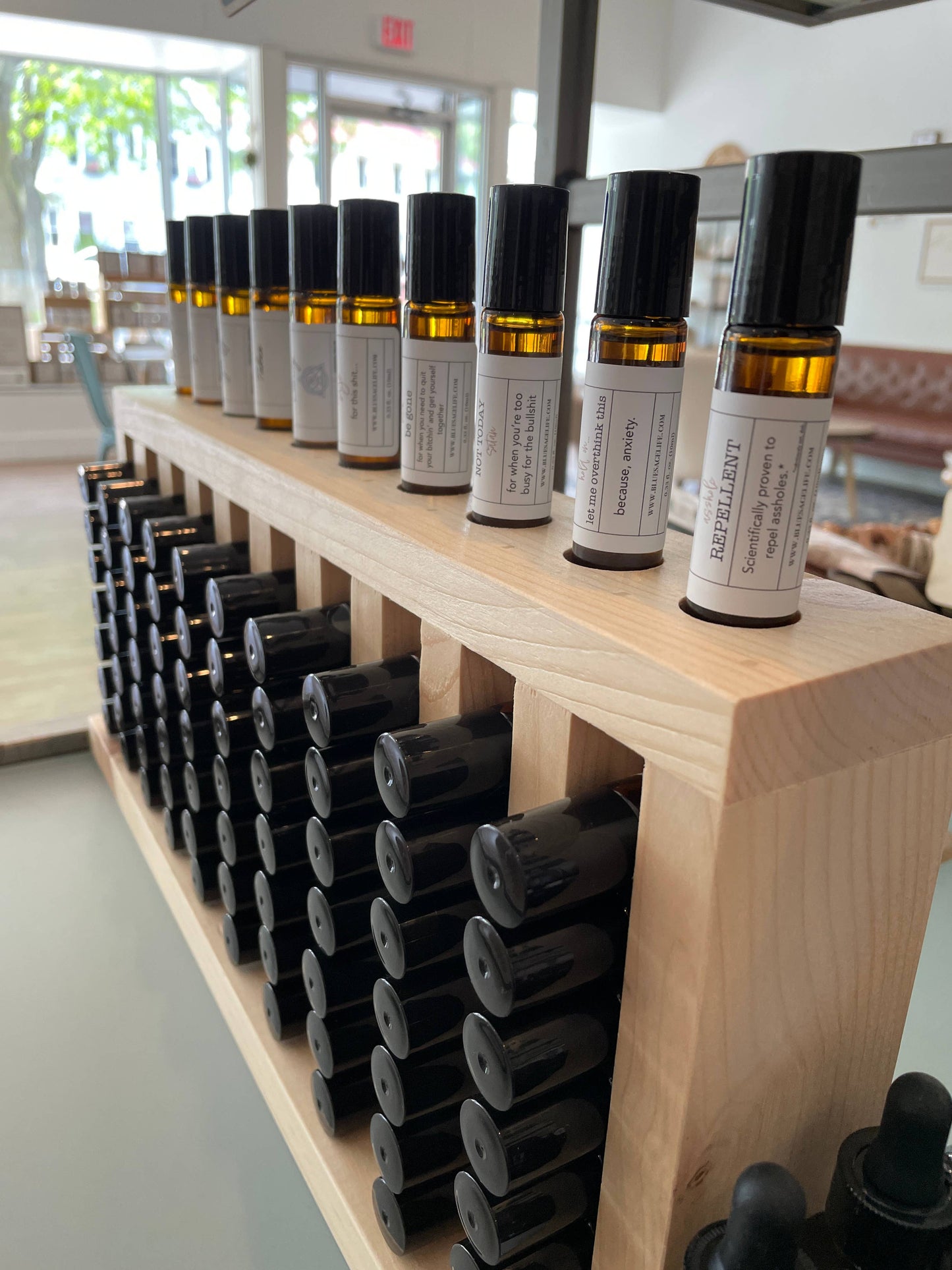 Bulk Essential Oil Rollers with Retail Display | Wholesale: 5 Column - Funnies