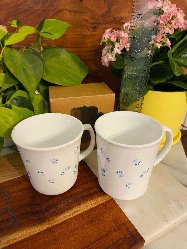 Vintage Corning Corelle ,blue flower coffee mugs ( set of 2 ) - Vintage Treasures1955