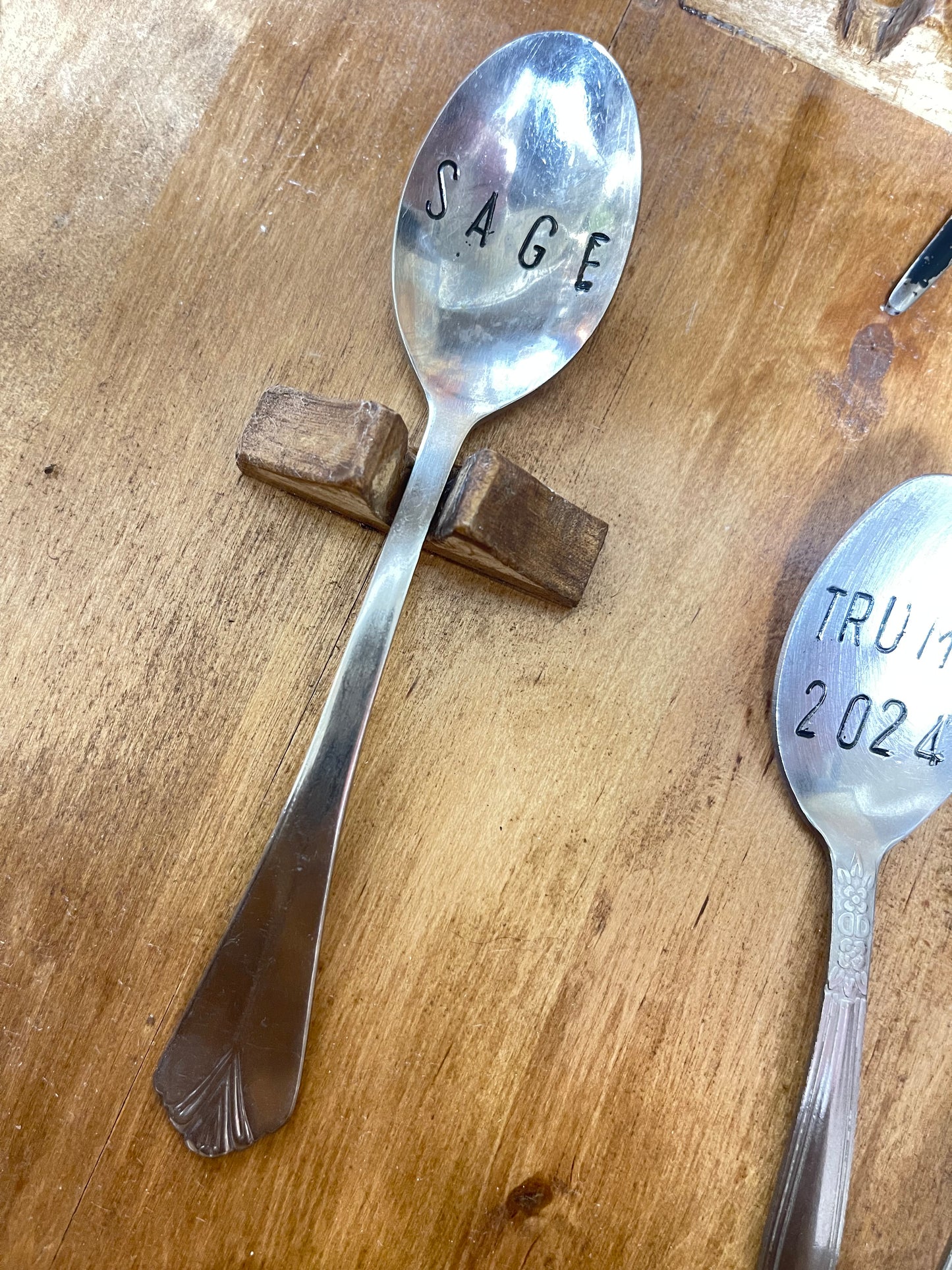 Hand Stamped Antique Spoons