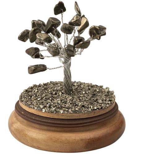 GEMSTONE TREES IN A GLASS DOME: GARNET