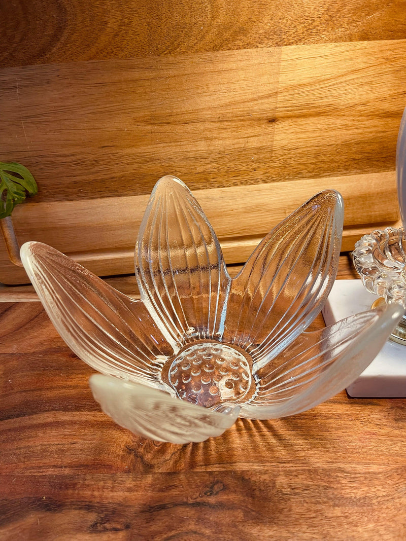 Rosenthal Studio Line Crystal Flower Petal Textured Glass Bowl/Candy Dish German - Vintage Treasures1955