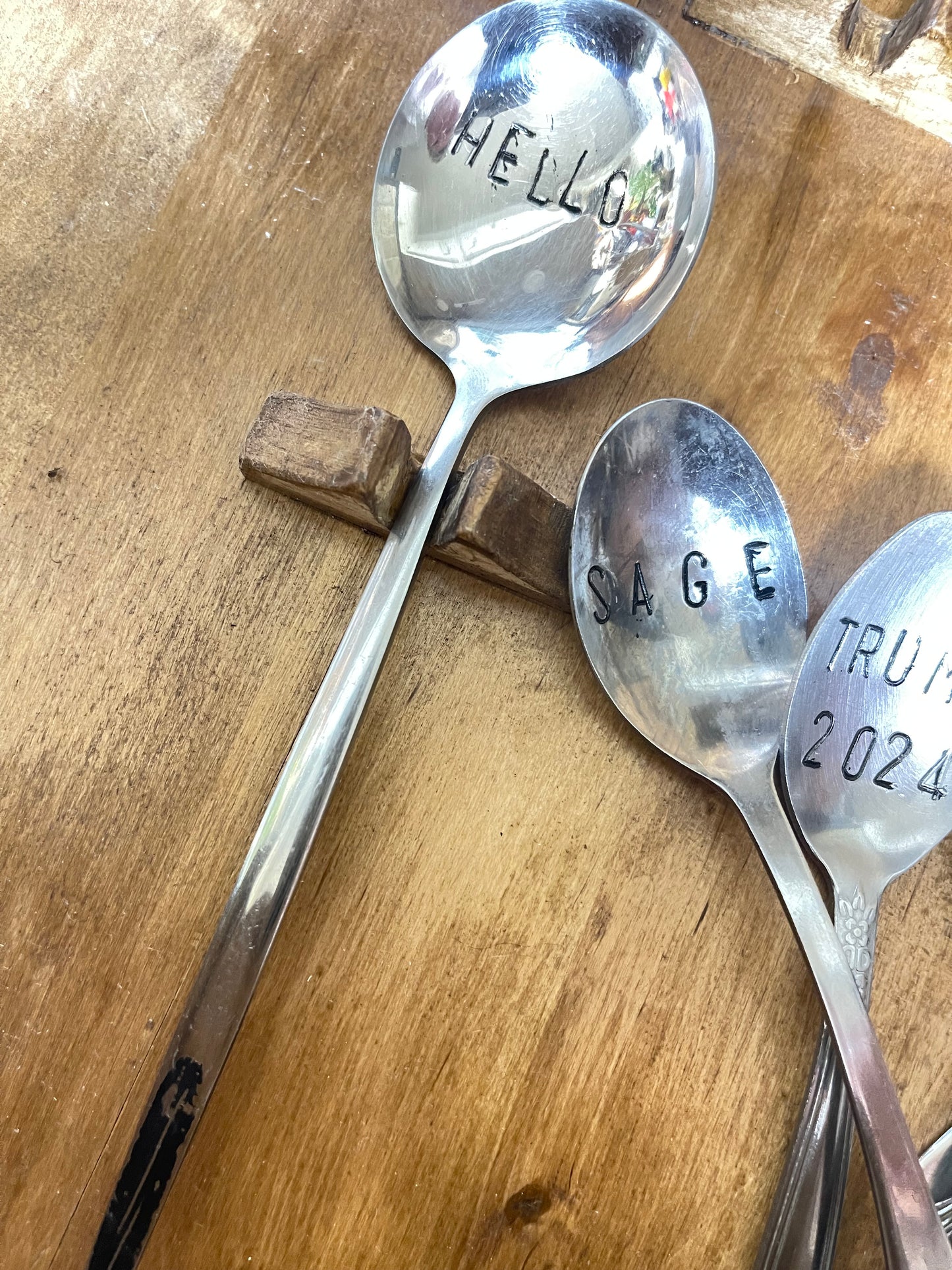 Hand Stamped Antique Spoons