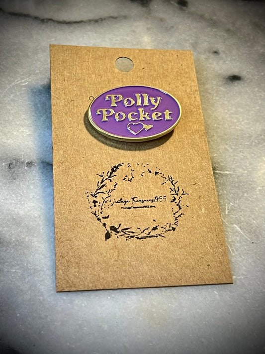 Oval purple poly pocket pin