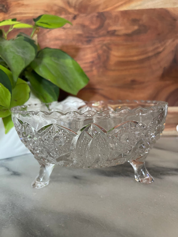 Crystal Bowl with Legs - Vintage Treasures1955