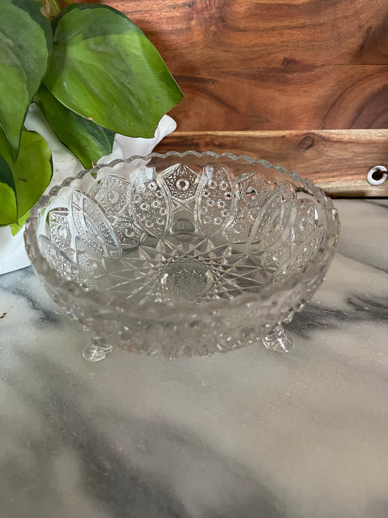 Crystal Bowl with Legs - Vintage Treasures1955