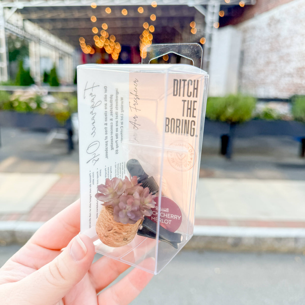 Mauve Succulent Vent Clip Car Air Freshener (Reusable): Pink Sugar Crystals