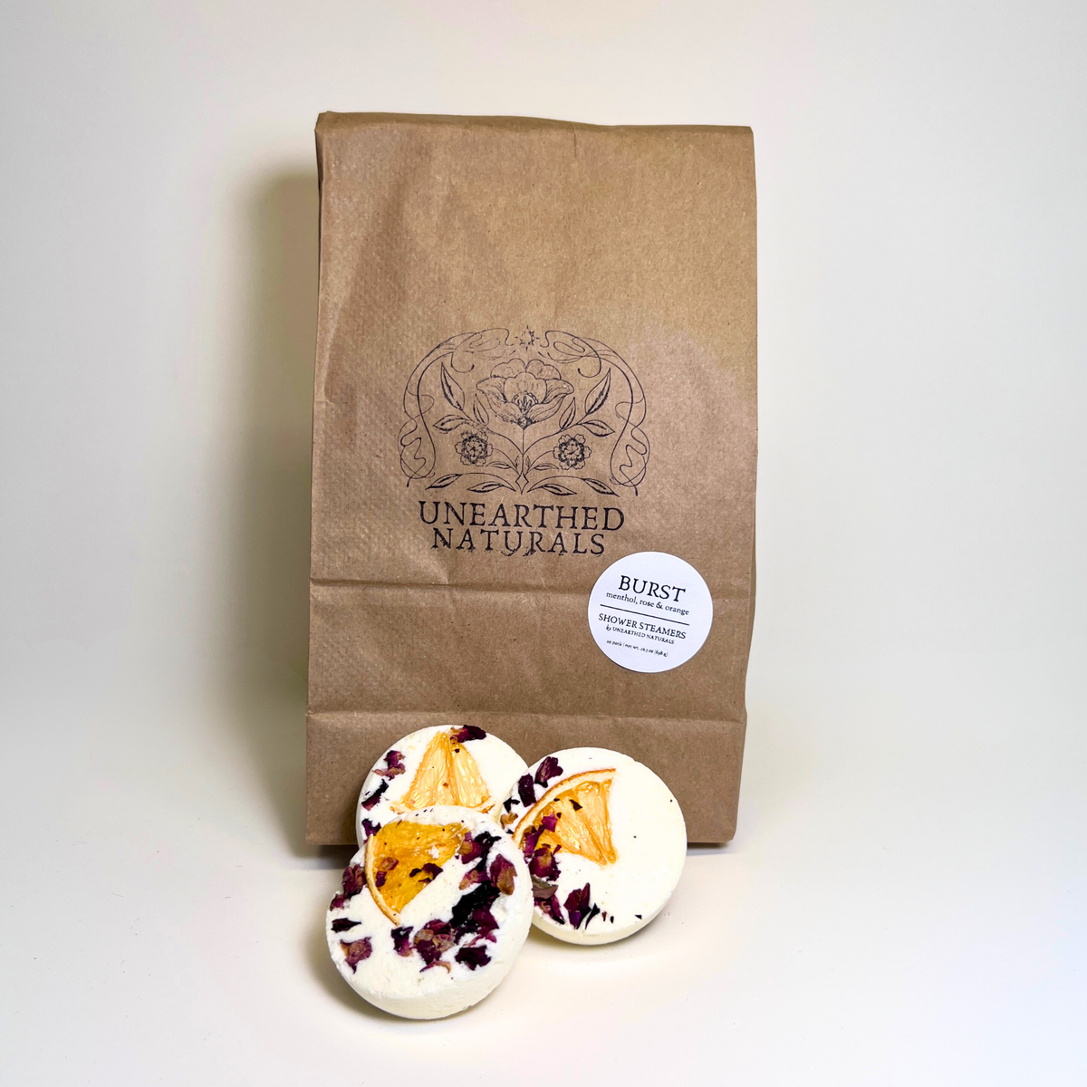 Burst - Menthol, Rose & Orange Shower Steamers